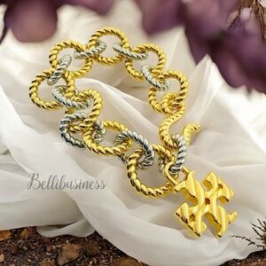 Tory Burch Gold and Silver Bracelet